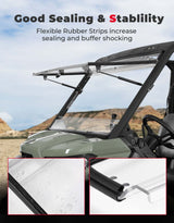 Kemimoto Can-Am Defender HD 5/8/10 1/5" Thick Polycarbonate 2-in-1 Flip Windshield