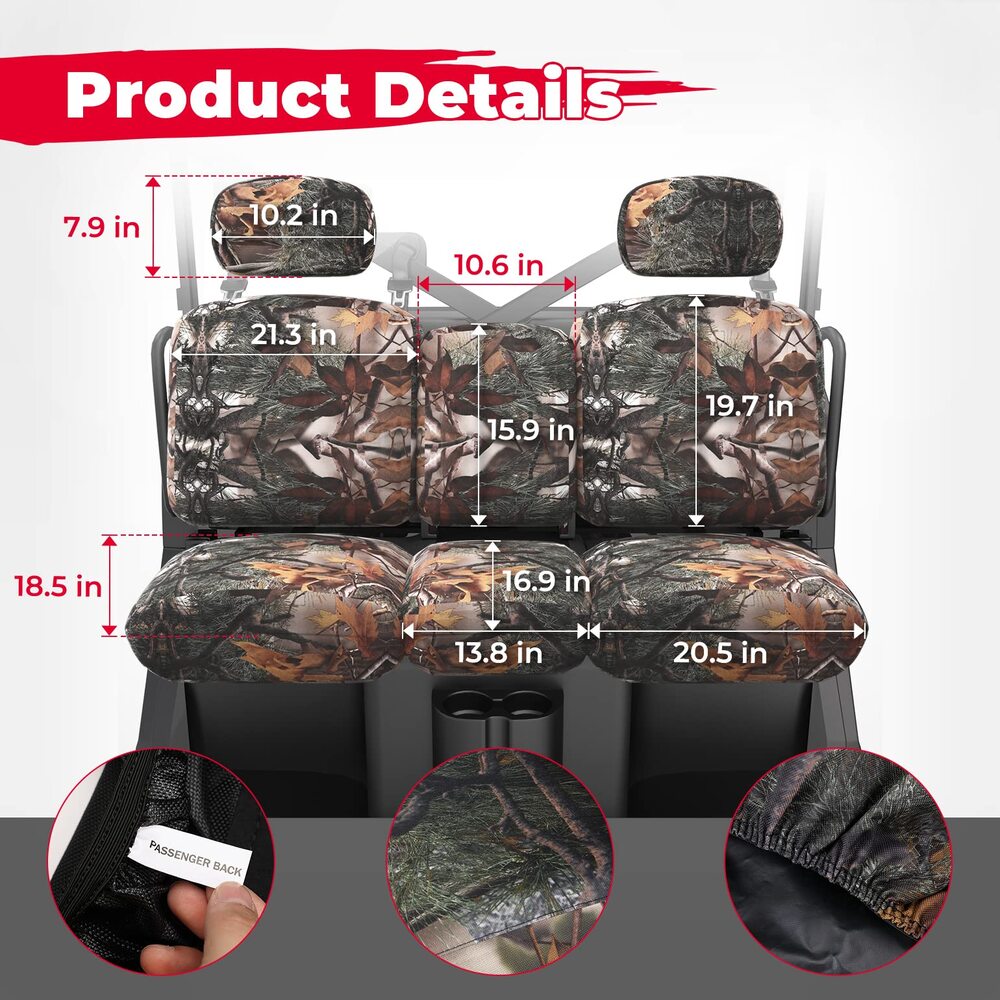 Kemimoto Can-Am Defender HD 5/7/8/9/10 Camouflage Seat Cover