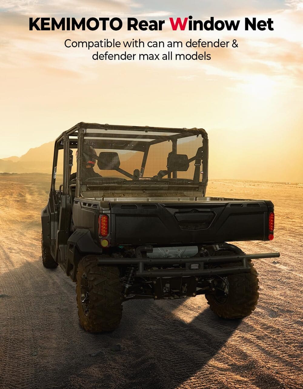 Kemimoto Can-Am Defender Rear Ventilated Window Nets