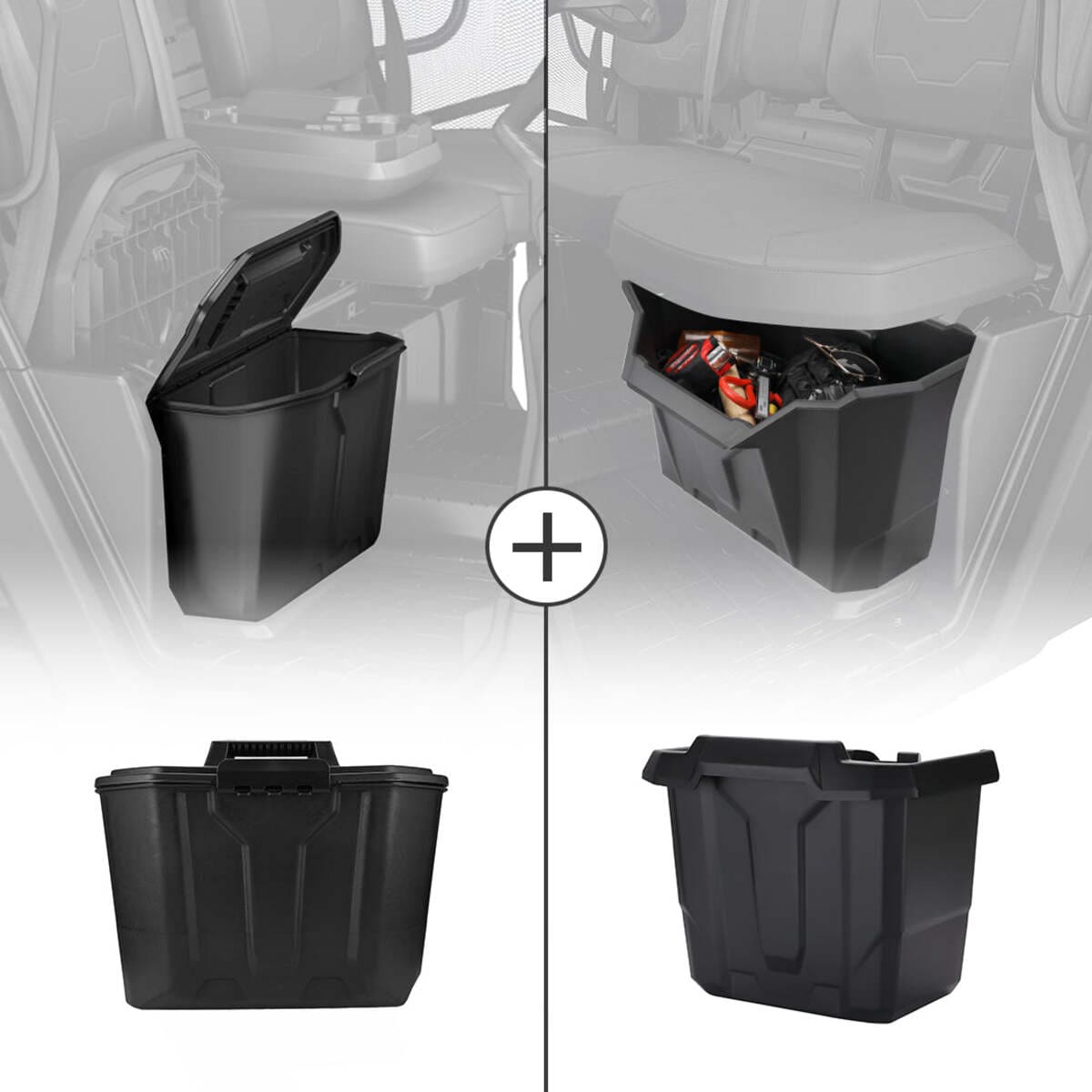 Kemimoto '17-'22 Can-Am Defender Removable & Center Underseat Storage Box