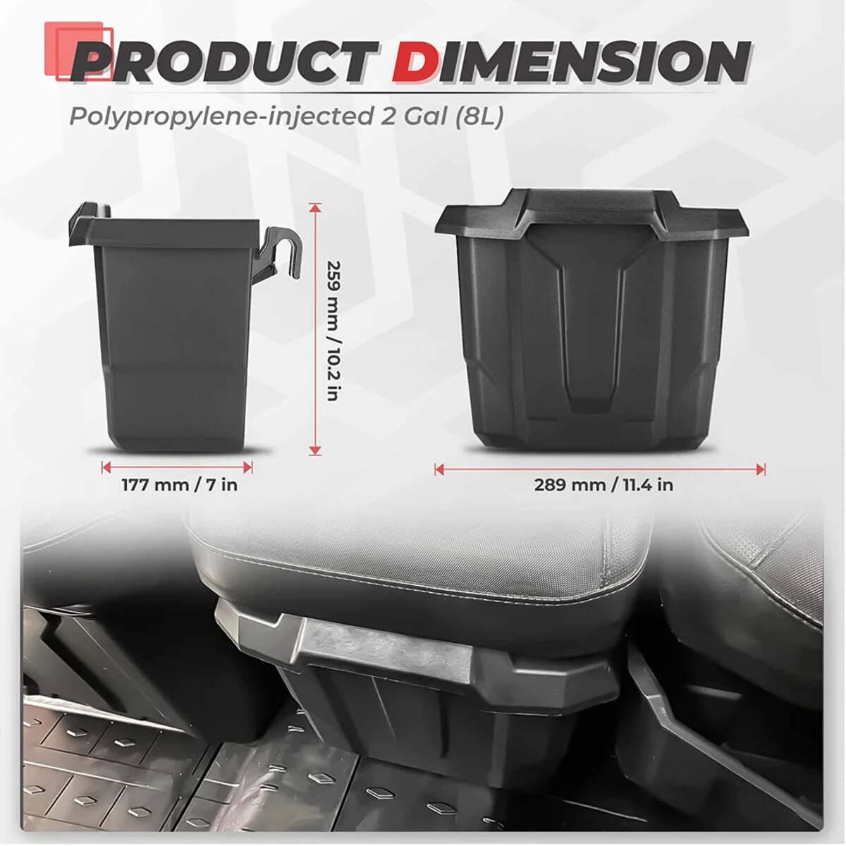 Kemimoto '17-'22 Can-Am Defender Removable & Center Underseat Storage Box