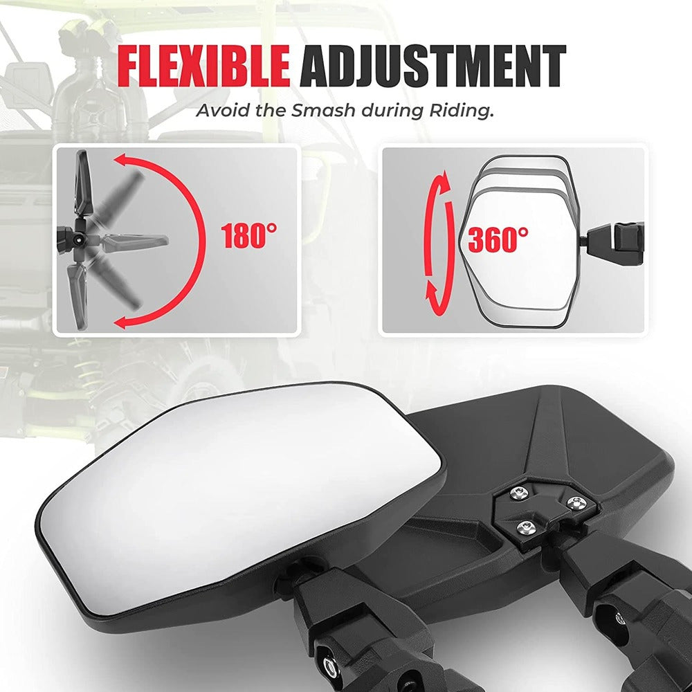 Kemimoto '17-'22 Can-Am Defender Aluminum Side Mirrors - 1 Pair