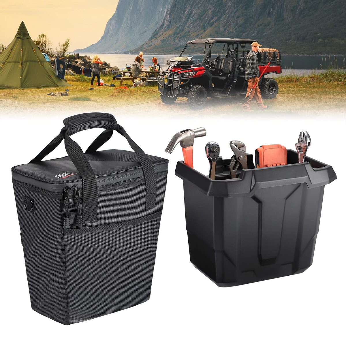 Kemimoto Can-Am Defender Underseat Storage Bin with Insulated Ice Cool