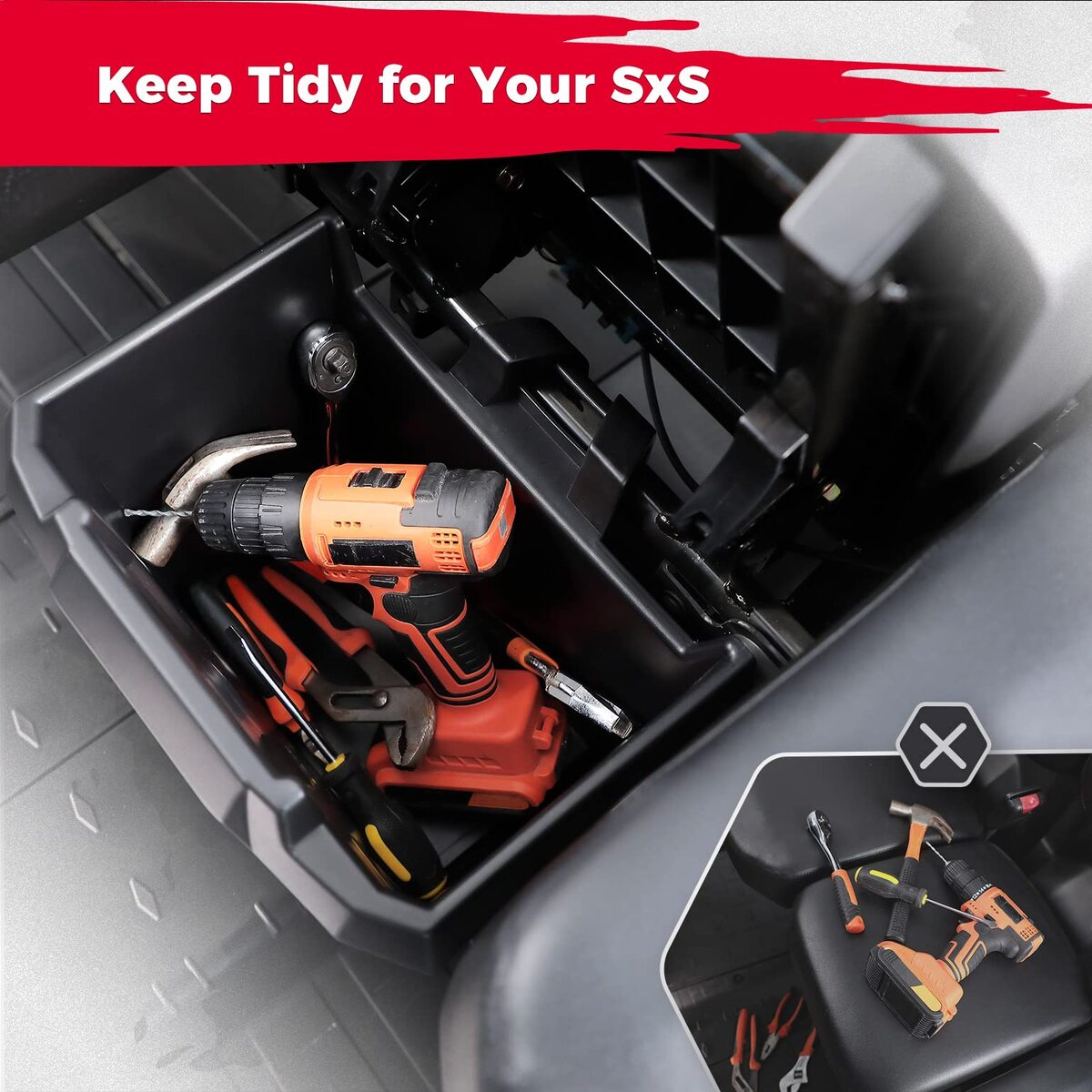 Kemimoto Can-Am Defender Underseat Storage Bin with Insulated Ice Cool