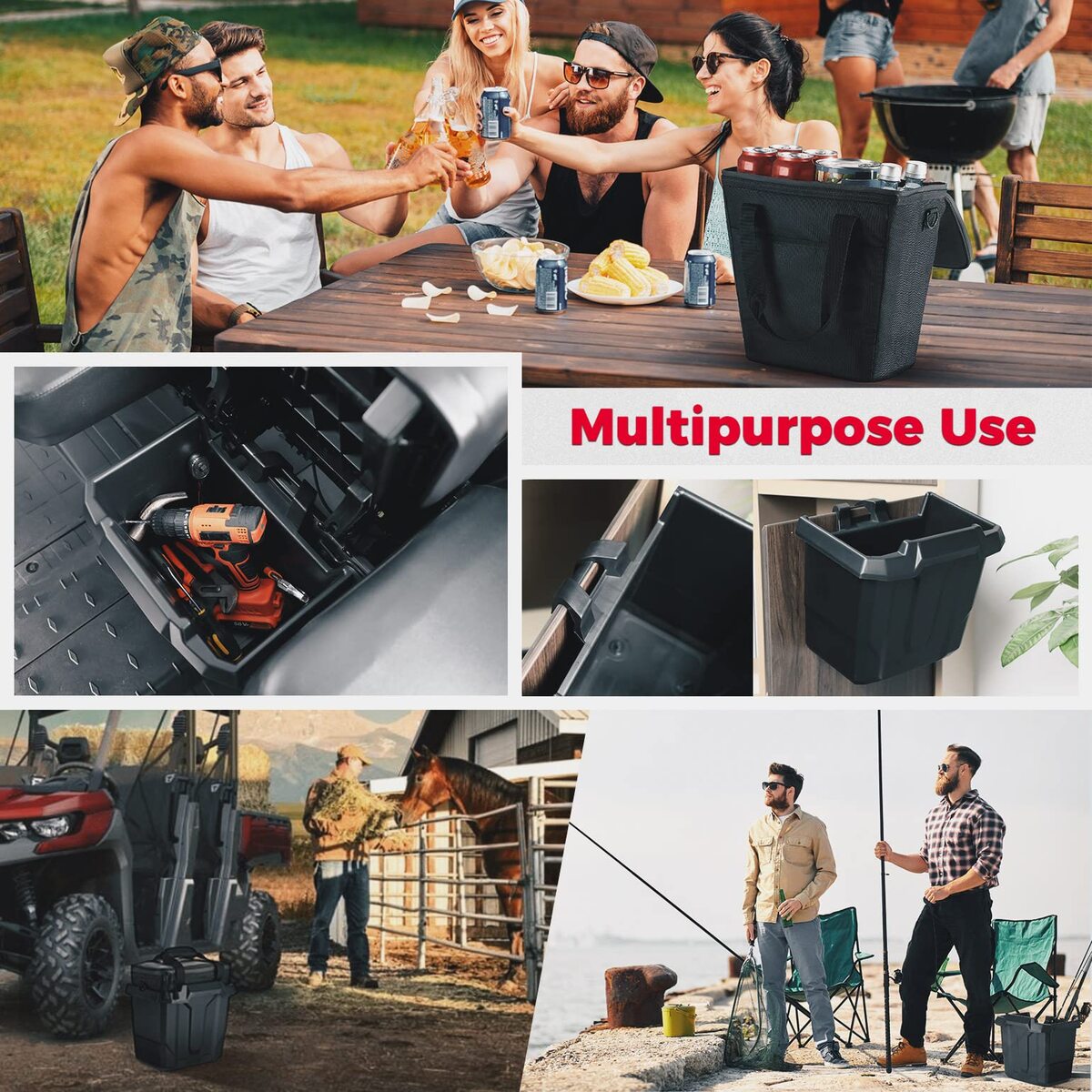 Kemimoto Can-Am Defender Underseat Storage Bin with Insulated Ice Cool