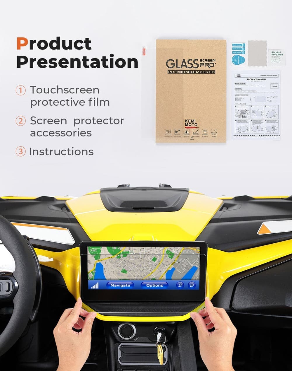 Kemimoto Can-Am Maverick R 10.5" × 4.9“ Screen Protector