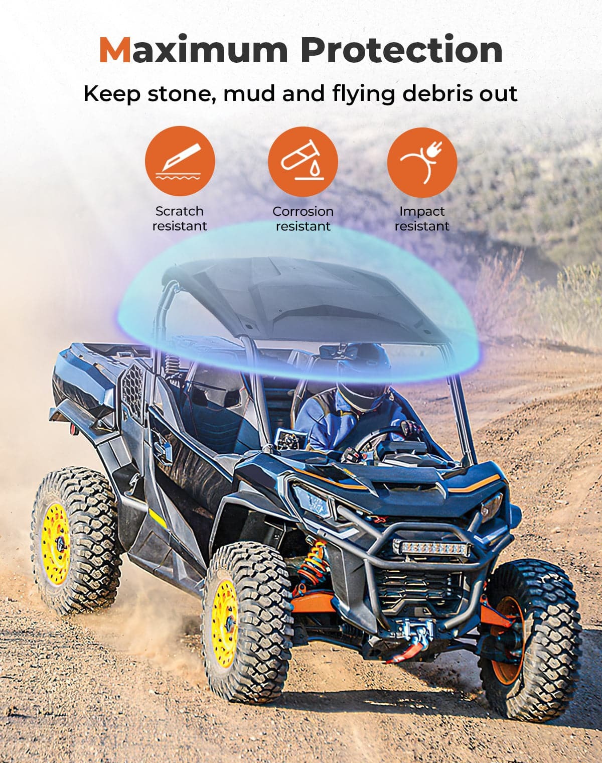 Kemimoto Can-Am Maverick Sport Trail Commander Upgrade Hard Roof