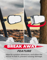 Kemimoto Can-Am Maverick X3 1.5"-1.875" UTV Universal Side Mirrors