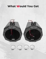 Kemimoto Can-Am Maverick X3 1.5" to 2" Speaker Pod Enclosure Roll Bar - 8-Inch