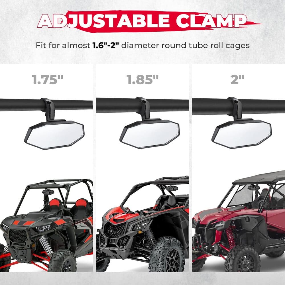 Kemimoto Can Am Maverick X3 1.6"-2" Roll Bar Mount UTV Rear View Mirror