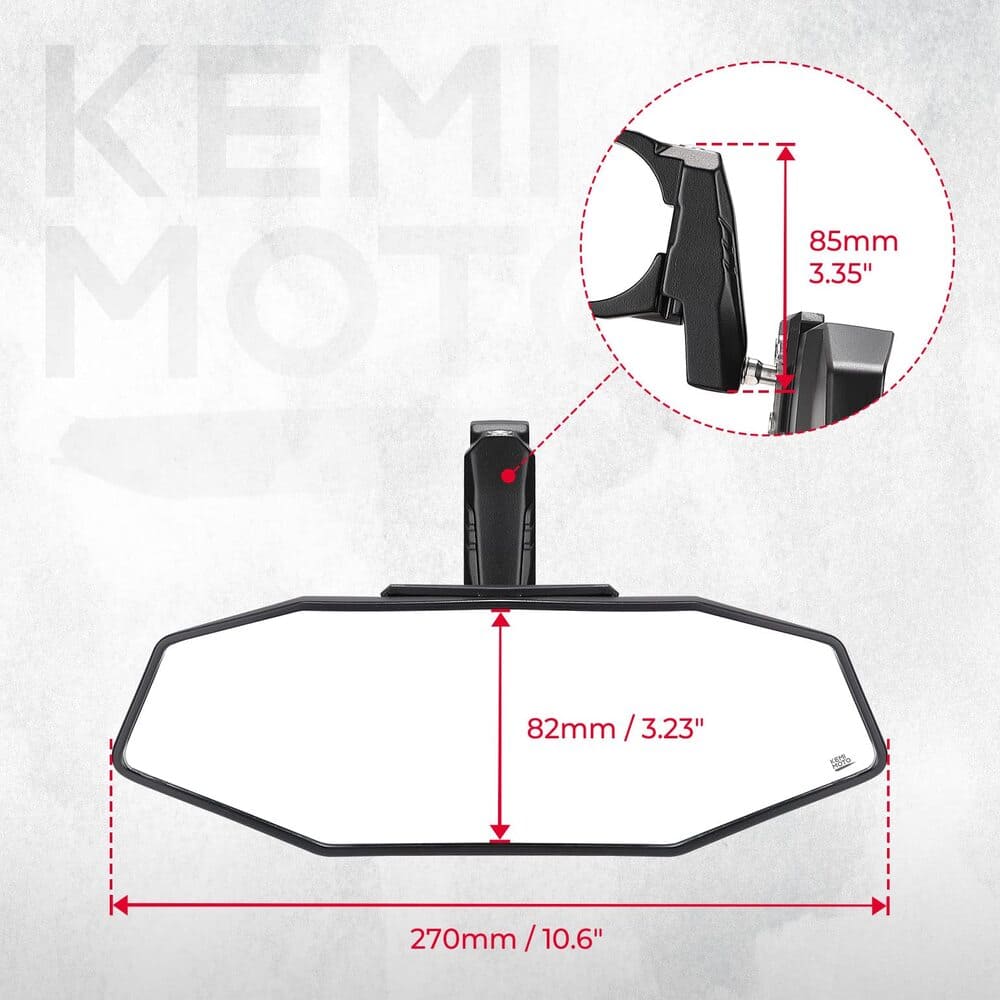Kemimoto Can Am Maverick X3 1.6"-2" Roll Bar Mount UTV Rear View Mirror