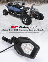 Kemimoto Can Am Maverick X3 1.6"-2" Roll Bar Side Mirrors w/ LED Turn Lights