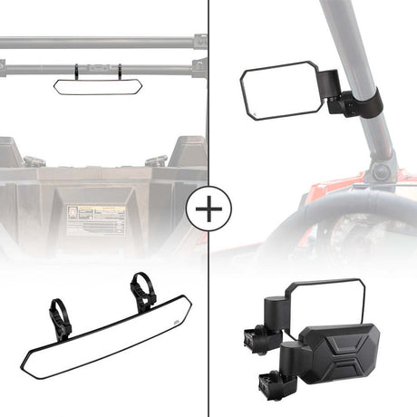 Kemimoto Can-Am Maverick X3 1.6"-2" Roll Bar Cage Rear View Mirror & Side Mirrors