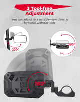 Kemimoto Can Am Maverick X3 UTV 1.65 2" Side Mirrors Roll bar