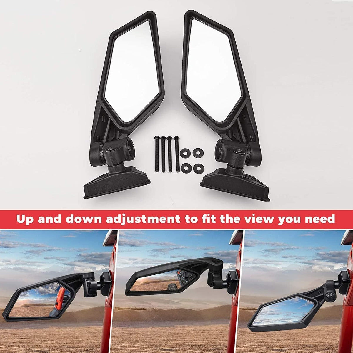 Kemimoto Can-Am Maverick X3 360° Adjustment Side View Mirrors - Pair