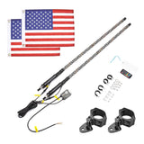 Kemimoto Can-Am Maverick X3 3ft Bluetooth Control Spiral Whip Light - 2 Pcs