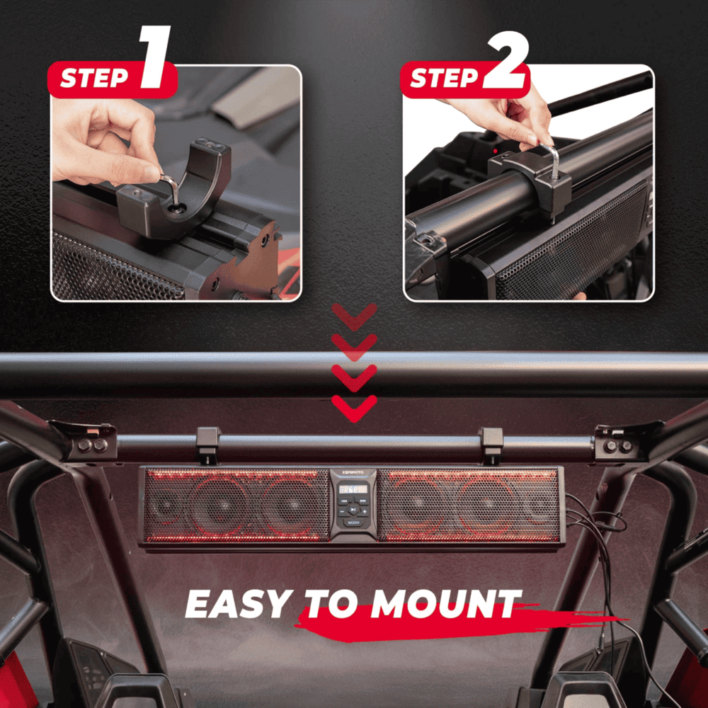 Kemimoto Can-Am Maverick X3 6 Speaker 26" RGB Bluetooth Sound Bar