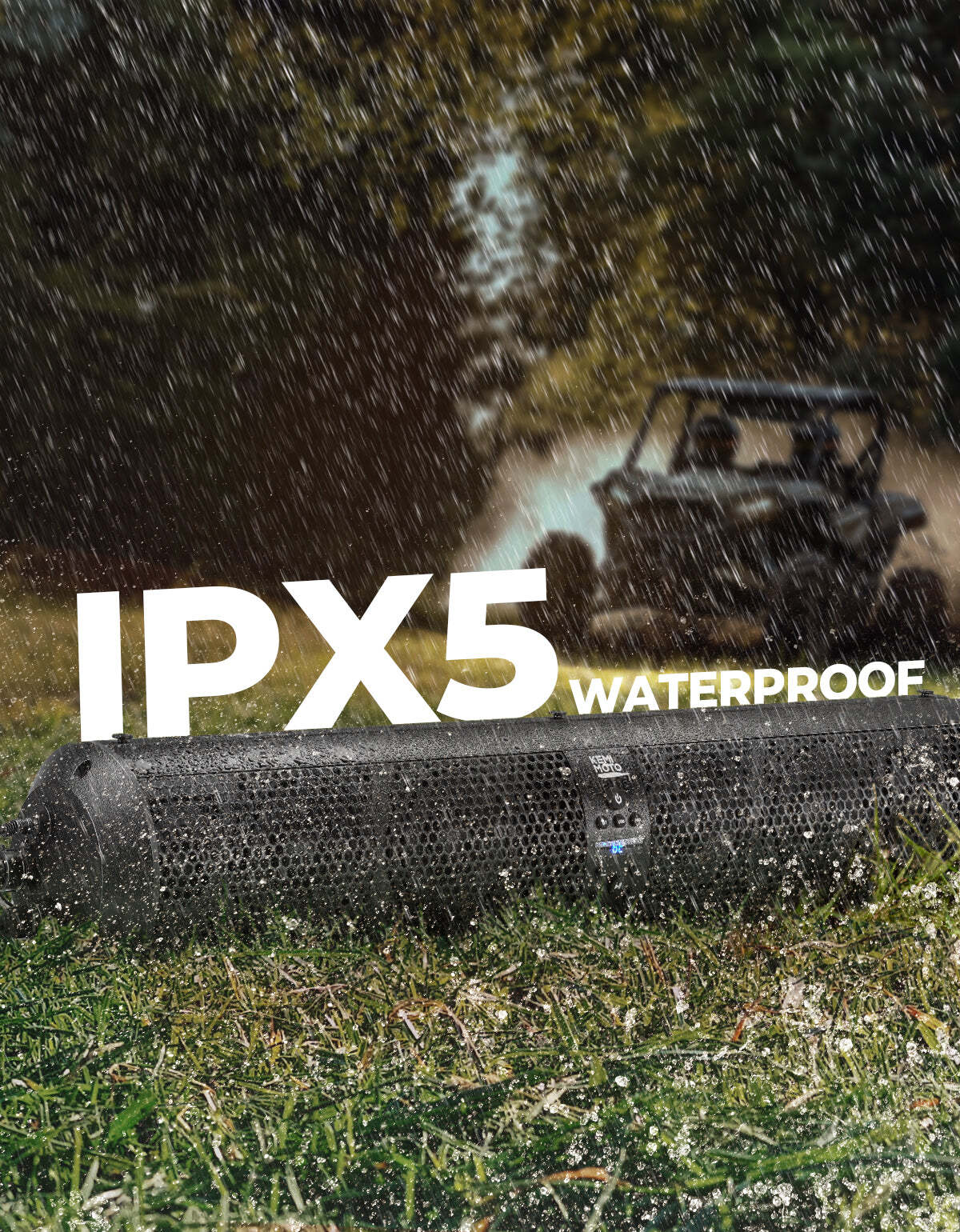 Kemimoto Can-Am Maverick X3 1.56"-2.25" Roll Bar UTV Bluetooth 6 Speaker Sound Bar