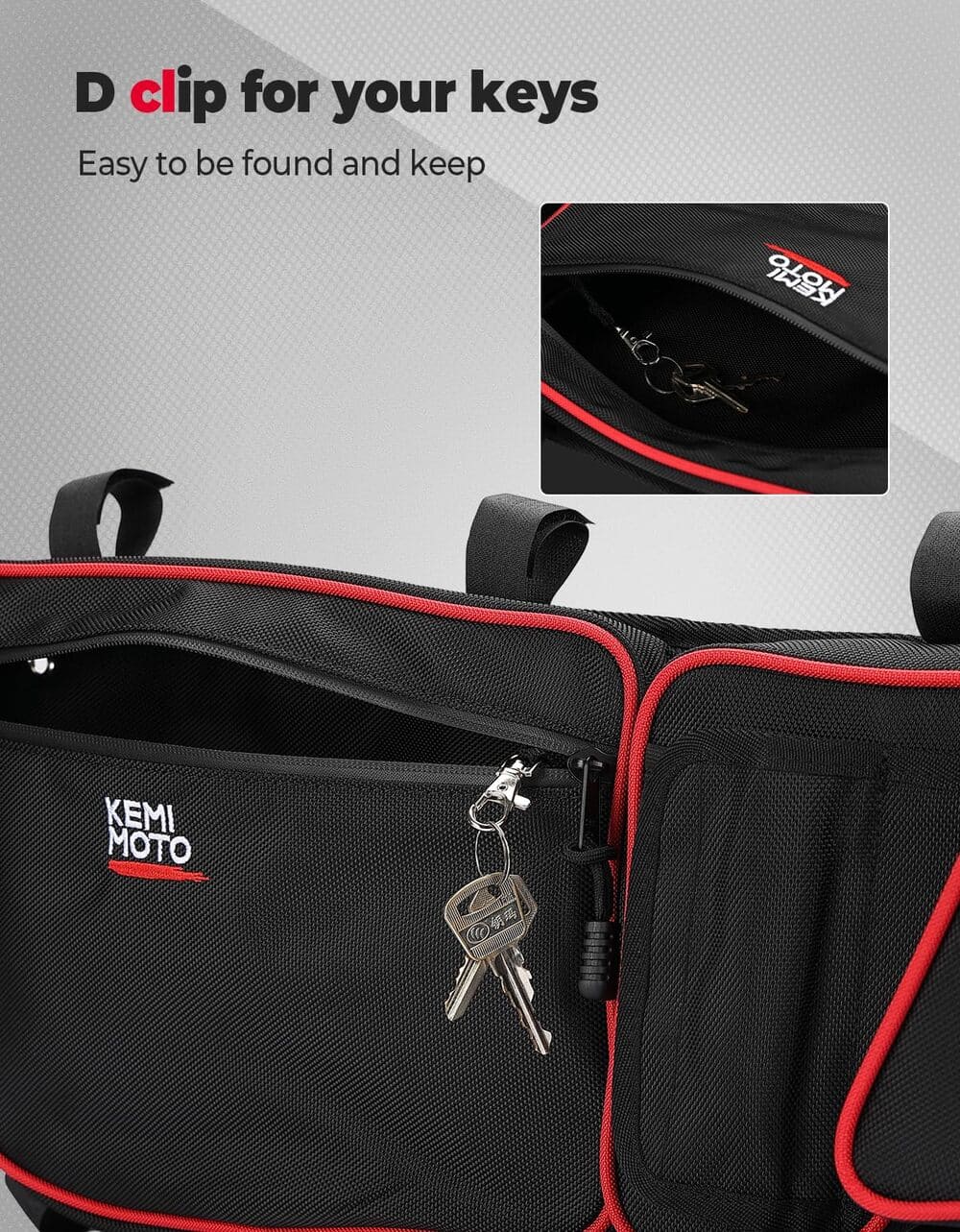 Kemimoto Can-Am Maverick X3 Door Bags w/ Removable Knee Pads - Red