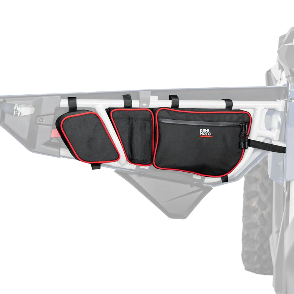 Kemimoto Can-Am Maverick X3 Door Bags w/ Removable Knee Pads - Red