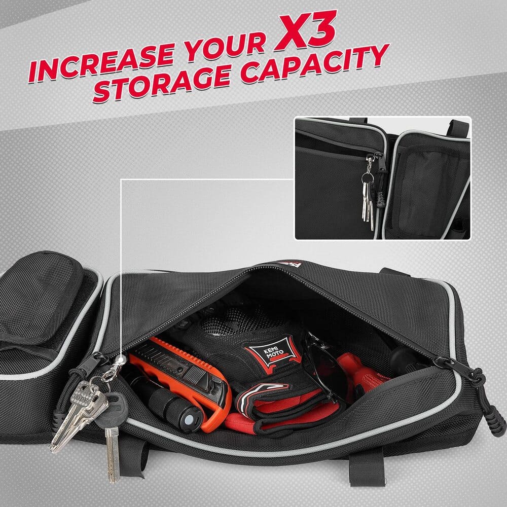 Kemimoto '17-'25 Can-Am Maverick X3 Storage Door Bags w/ Removable Knee Pad
