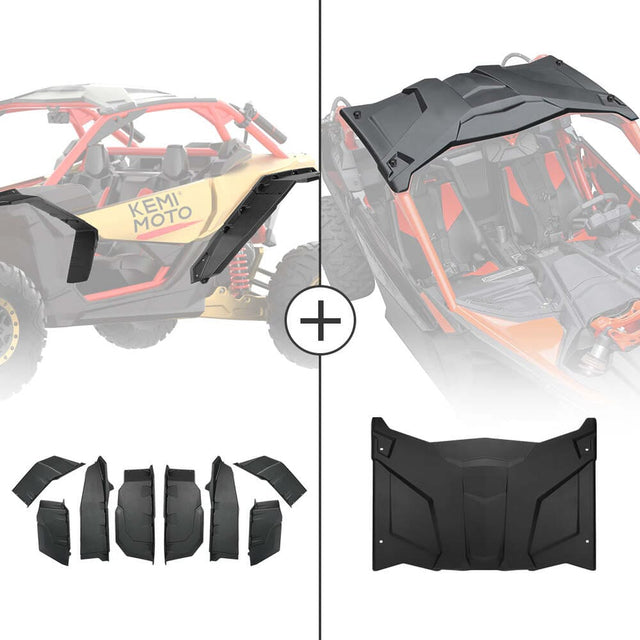 Kemimoto Can-Am Maverick X3 Extended Fender Flares & Hard Roof