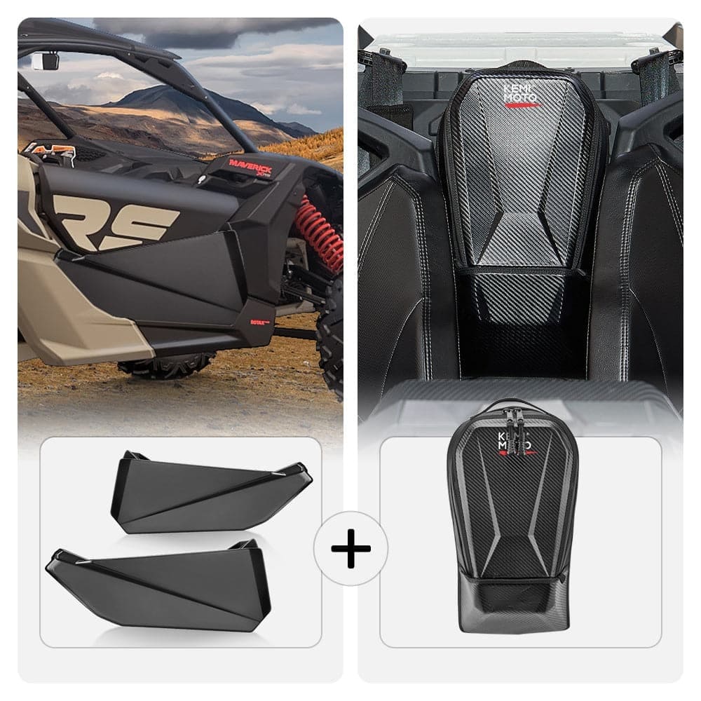 Kemimoto Can-Am Maverick X3 Front Lower Door Inserts & Center Storage Bag