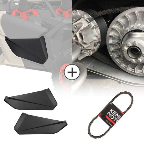 Kemimoto Can-Am Maverick X3 Front Lower Door Inserts & Heavy Duty Belts