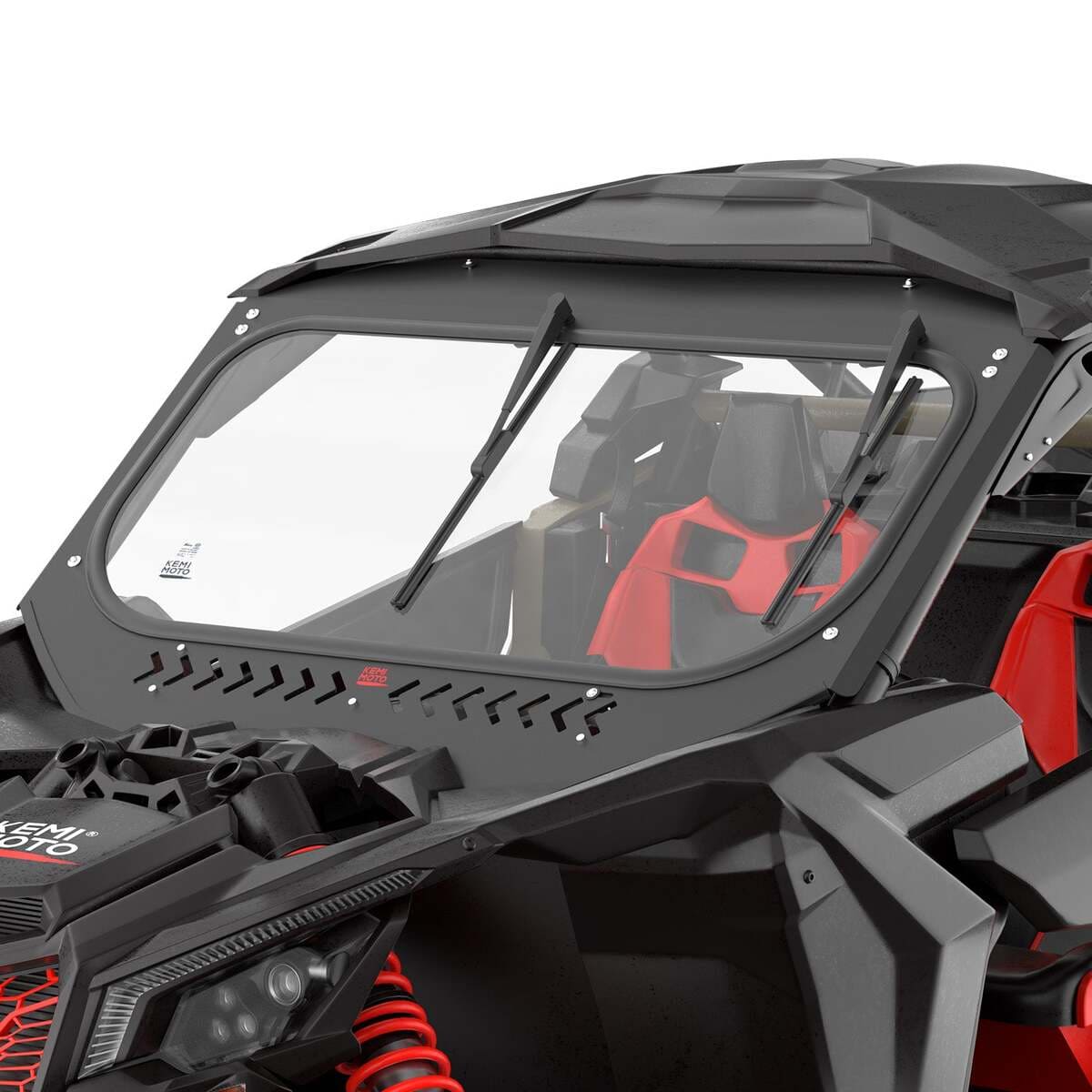 Kemimoto Can-Am Maverick X3 Glass Windshield w/ Sliding Vents