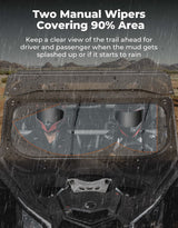 Kemimoto Can-Am Maverick X3 Glass Windshield w/ Sliding Vents