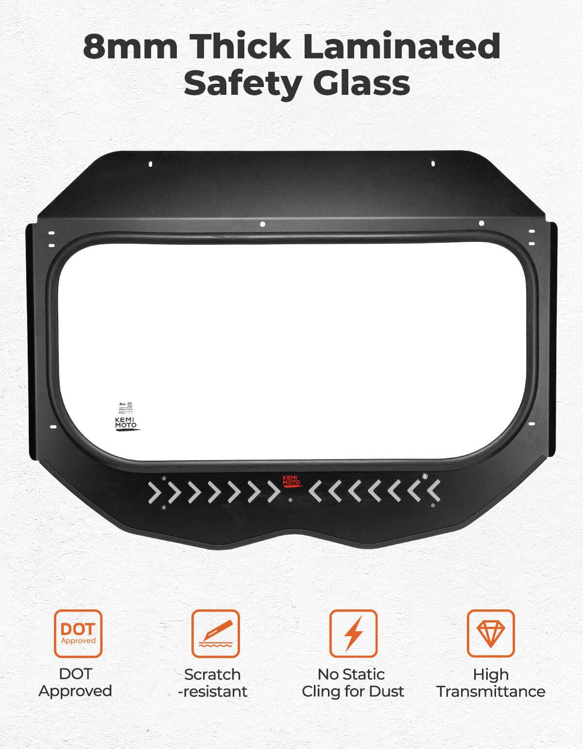 Kemimoto Can-Am Maverick X3 Glass Windshield w/ Sliding Vents