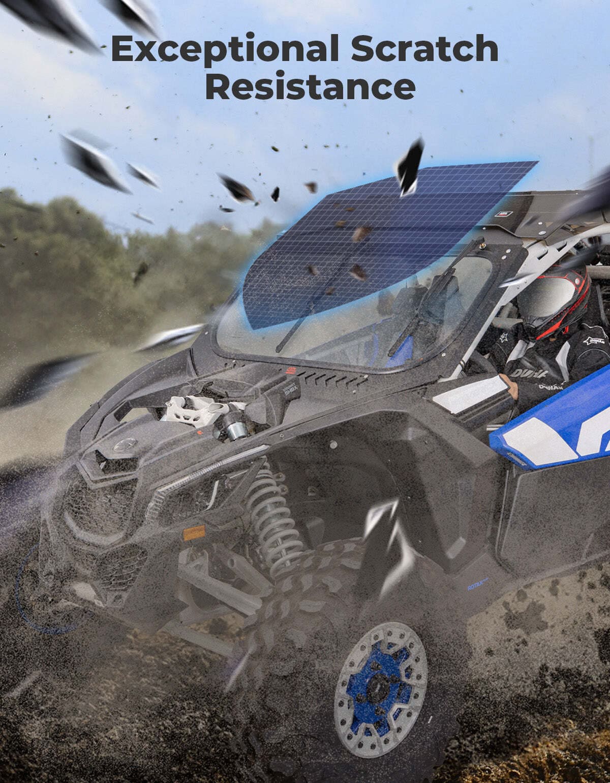 Kemimoto Can-Am Maverick X3 Glass Windshield w/ Sliding Vents