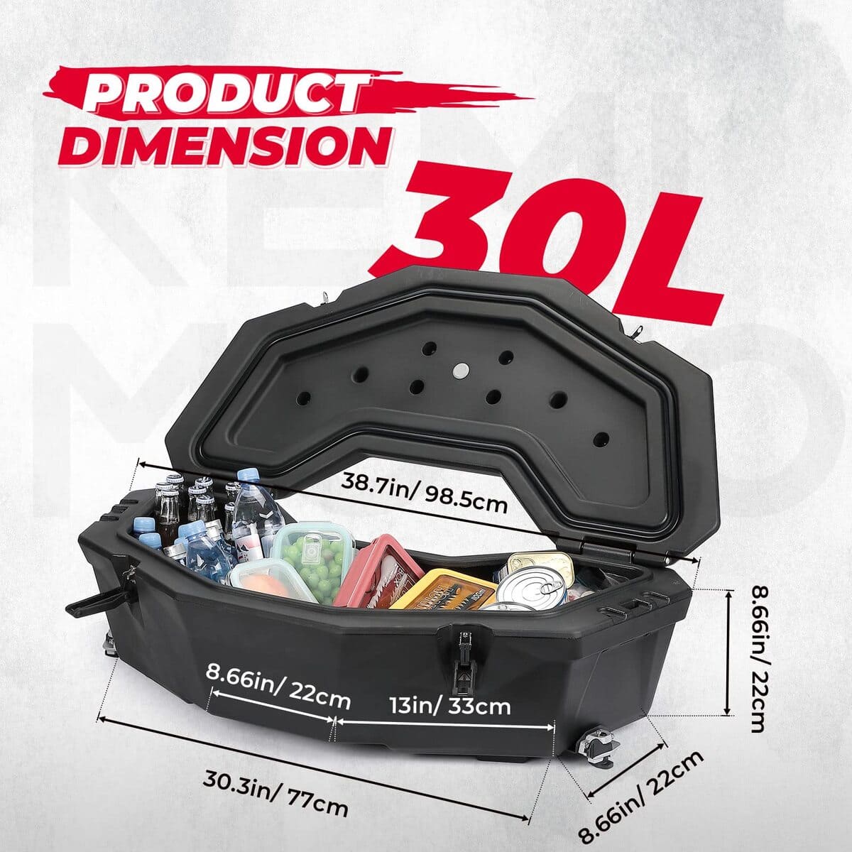 Kemimoto Can-Am Maverick X3 /Max 30L Rear Storage Box