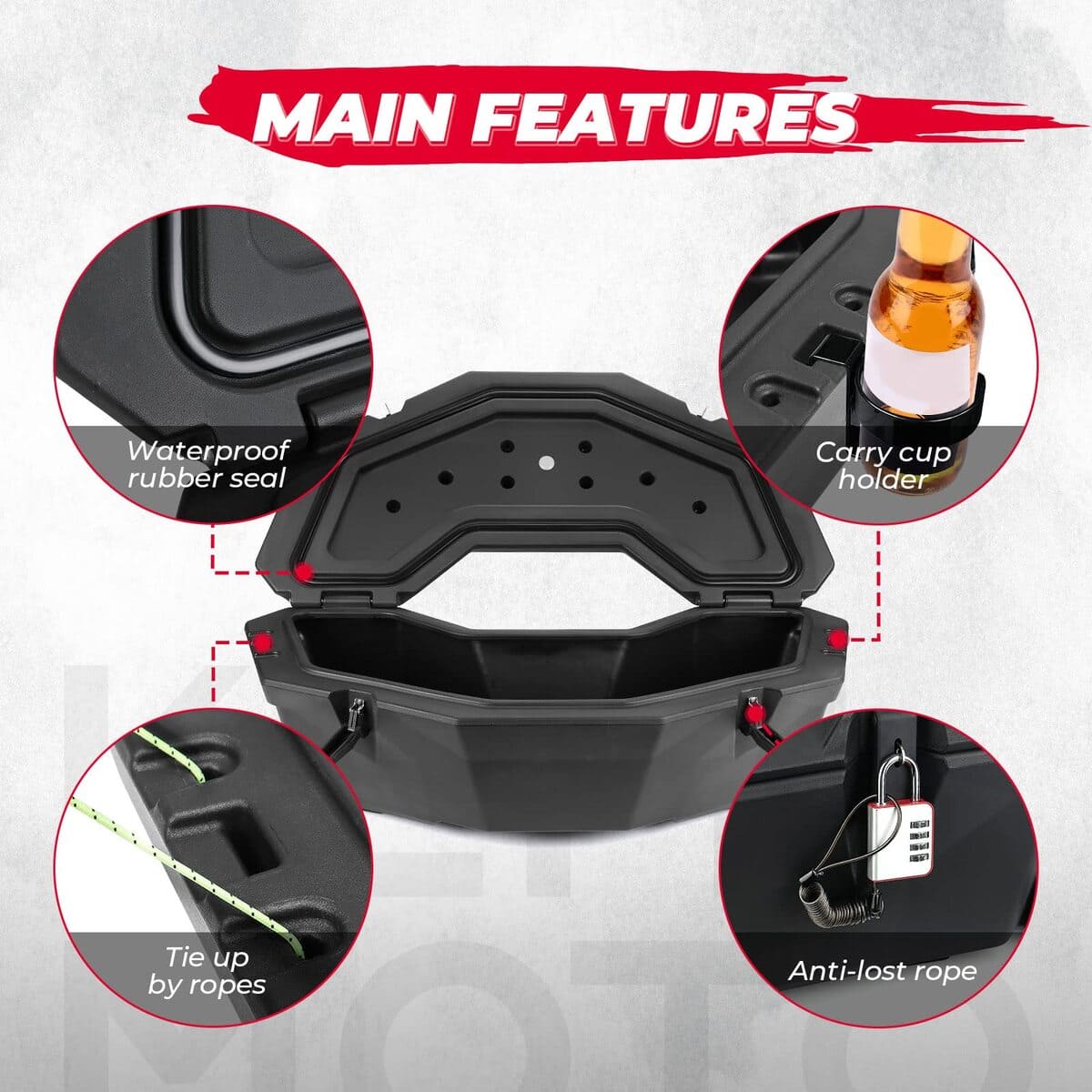 Kemimoto Can-Am Maverick X3 /Max 30L Rear Storage Box