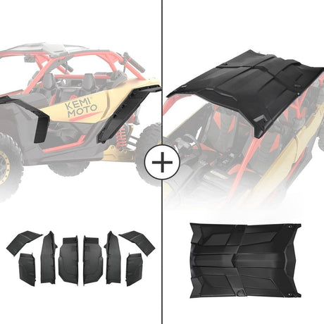 Kemimoto Can-Am Maverick X3 Max Extended Fender Flares & Hard Roof