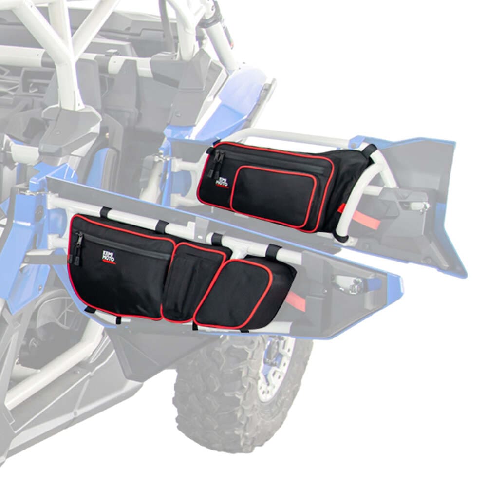 Kemimoto Can-Am Maverick X3 Max Front and Rear Door Bags - Red