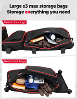 Kemimoto Can-Am Maverick X3 Max Front and Rear Door Bags - Red