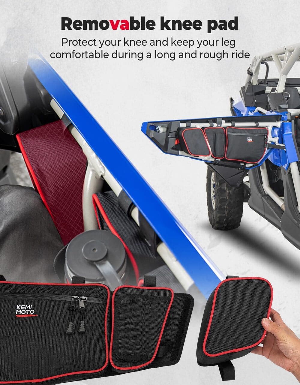 Kemimoto Can-Am Maverick X3 Max Front and Rear Door Bags - Red