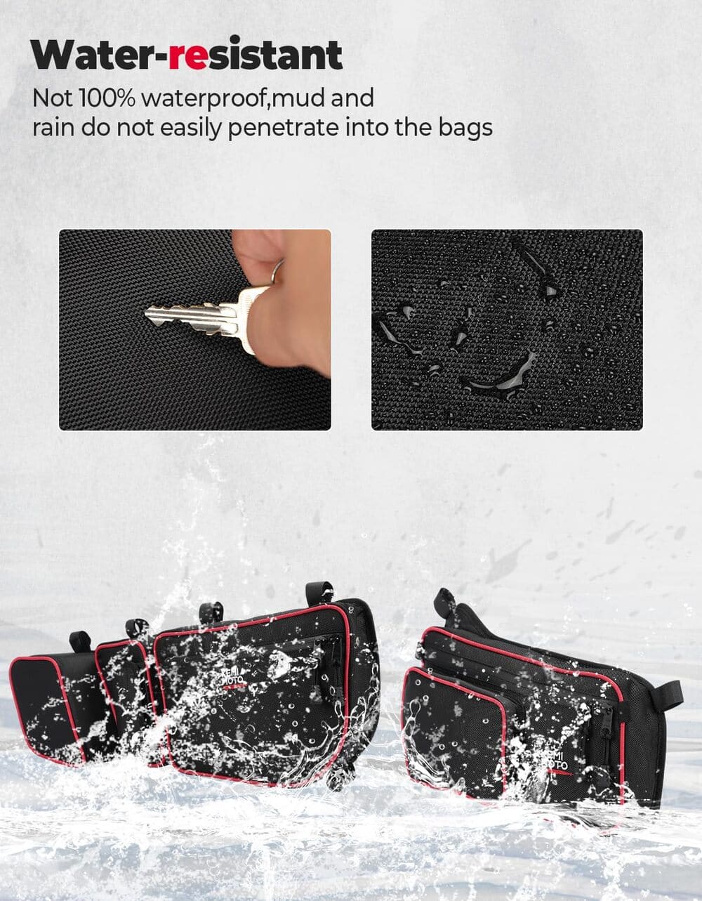 Kemimoto Can-Am Maverick X3 Max Front and Rear Door Bags - Red