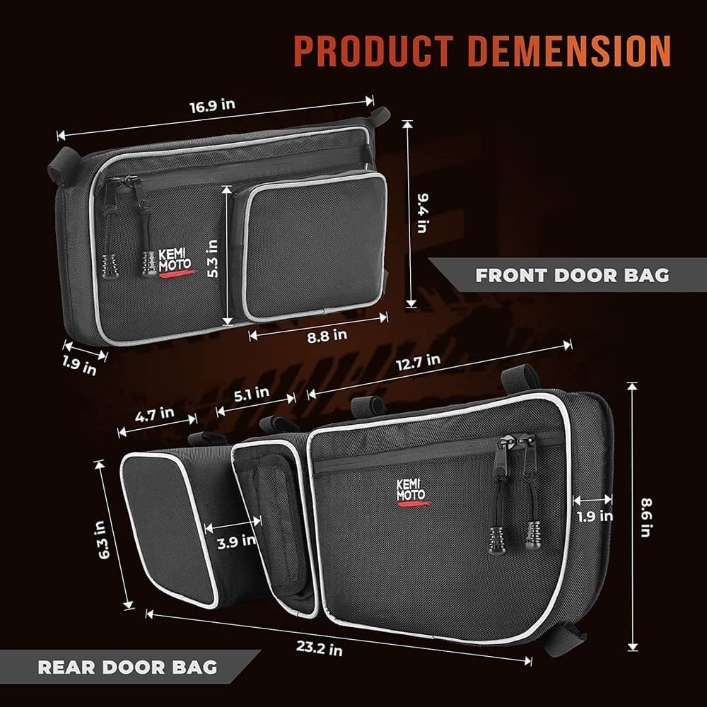 Kemimoto Can-Am Maverick X3 Max Front & Rear Door Bags