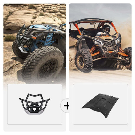 Kemimoto Can-Am Maverick X3 Max Front Bumpers & Hard Roof - 4 Pcs