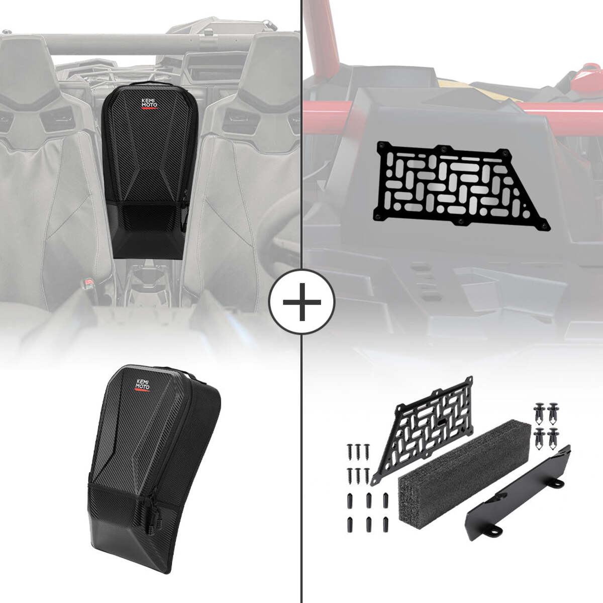 Kemimoto Can-Am Maverick X3/MAX Noise Reduction Kit & Center Storage Bag