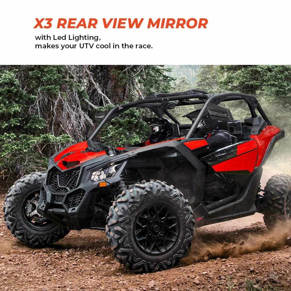 Kemimoto Can-Am Maverick X3/Max One Pair LED Side Mirrors