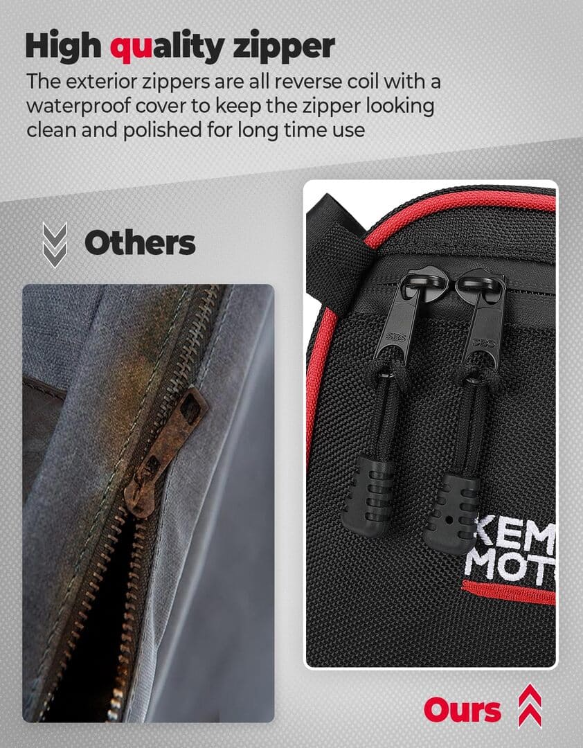 Kemimoto Can-Am Maverick X3 MAX One Set Rear Upper Door Bags - Red