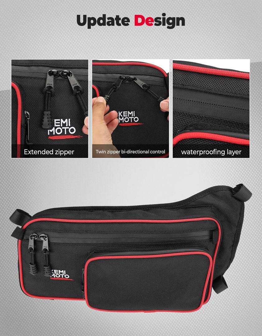 Kemimoto Can-Am Maverick X3 MAX One Set Rear Upper Door Bags - Red