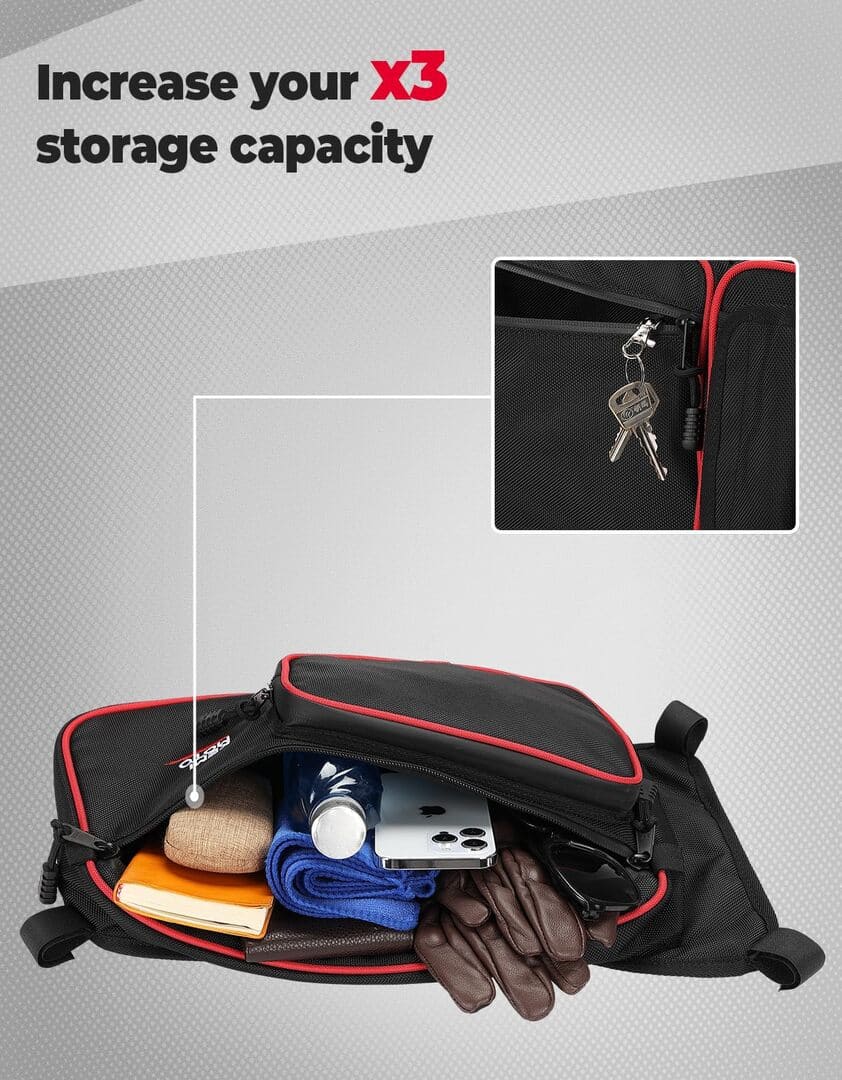 Kemimoto Can-Am Maverick X3 MAX One Set Rear Upper Door Bags - Red