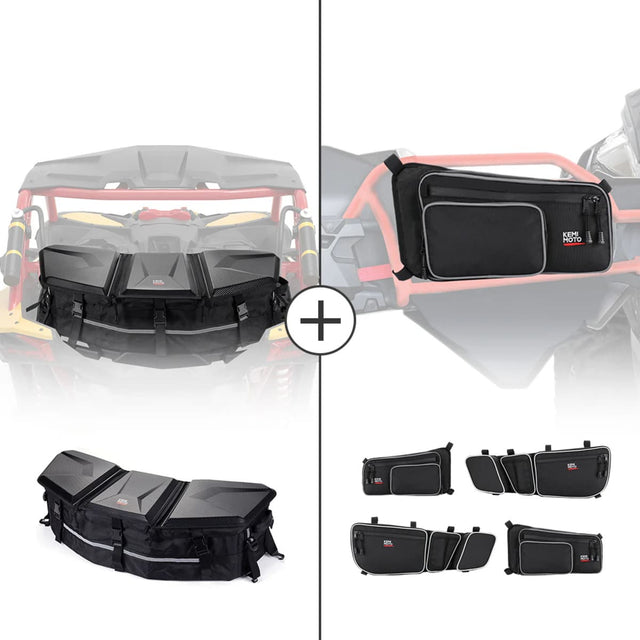 Kemimoto Can-Am Maverick X3 Max Rear Storage Bag & Door Bags