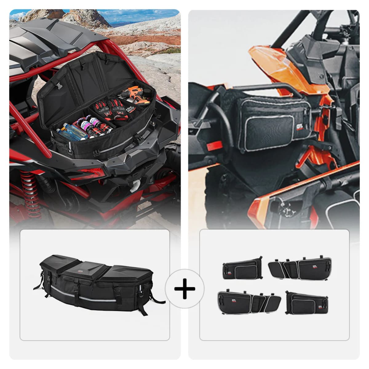 Kemimoto Can-Am Maverick X3 Max Rear Storage Bag & Door Bags