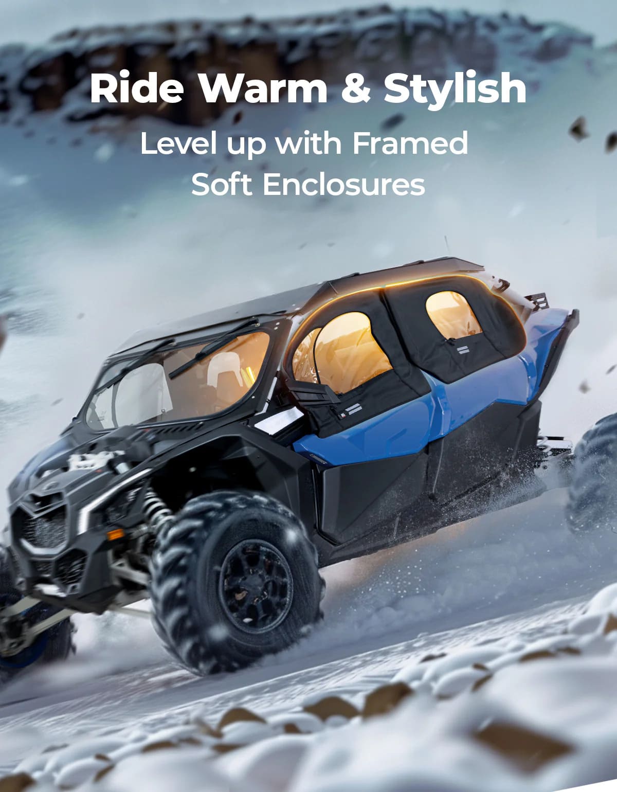 Kemimoto Can-Am Maverick X3 MAX Soft Cab Enclosures w/ Metal Frame