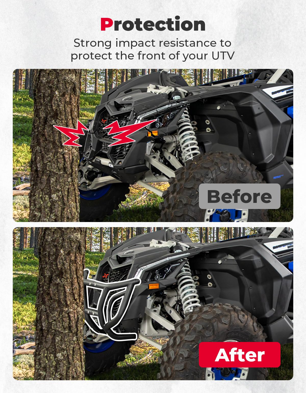 Kemimoto Can-Am Maverick X3/Max Spotlight Ready Front Bumper